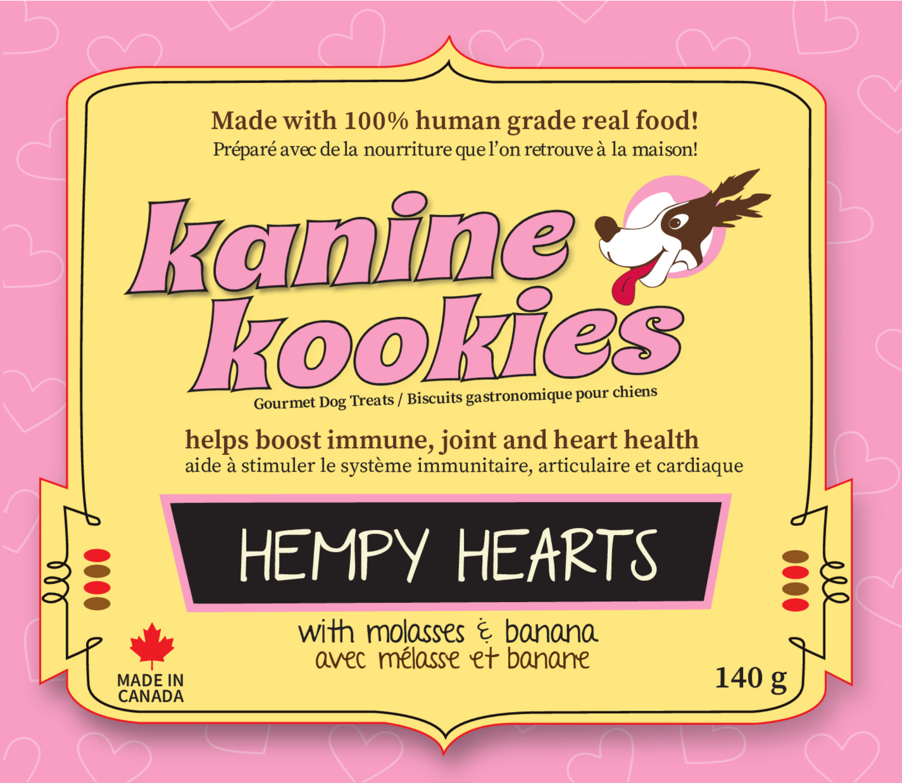 Vegan hemp hearts dog treats for brain and joint health