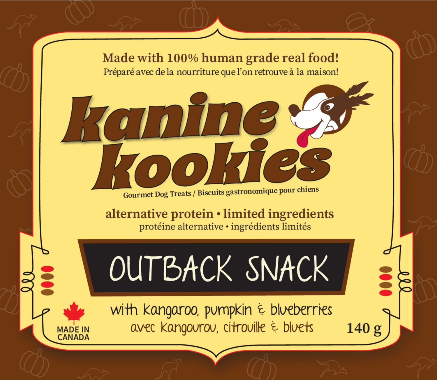 Low-fat kangaroo dog treats for allergies and sensitivities