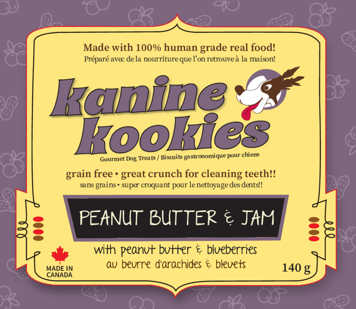 Limited ingredient peanut butter dog treats with antioxidants