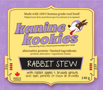 Low-fat rabbit dog treats for weight management and allergies