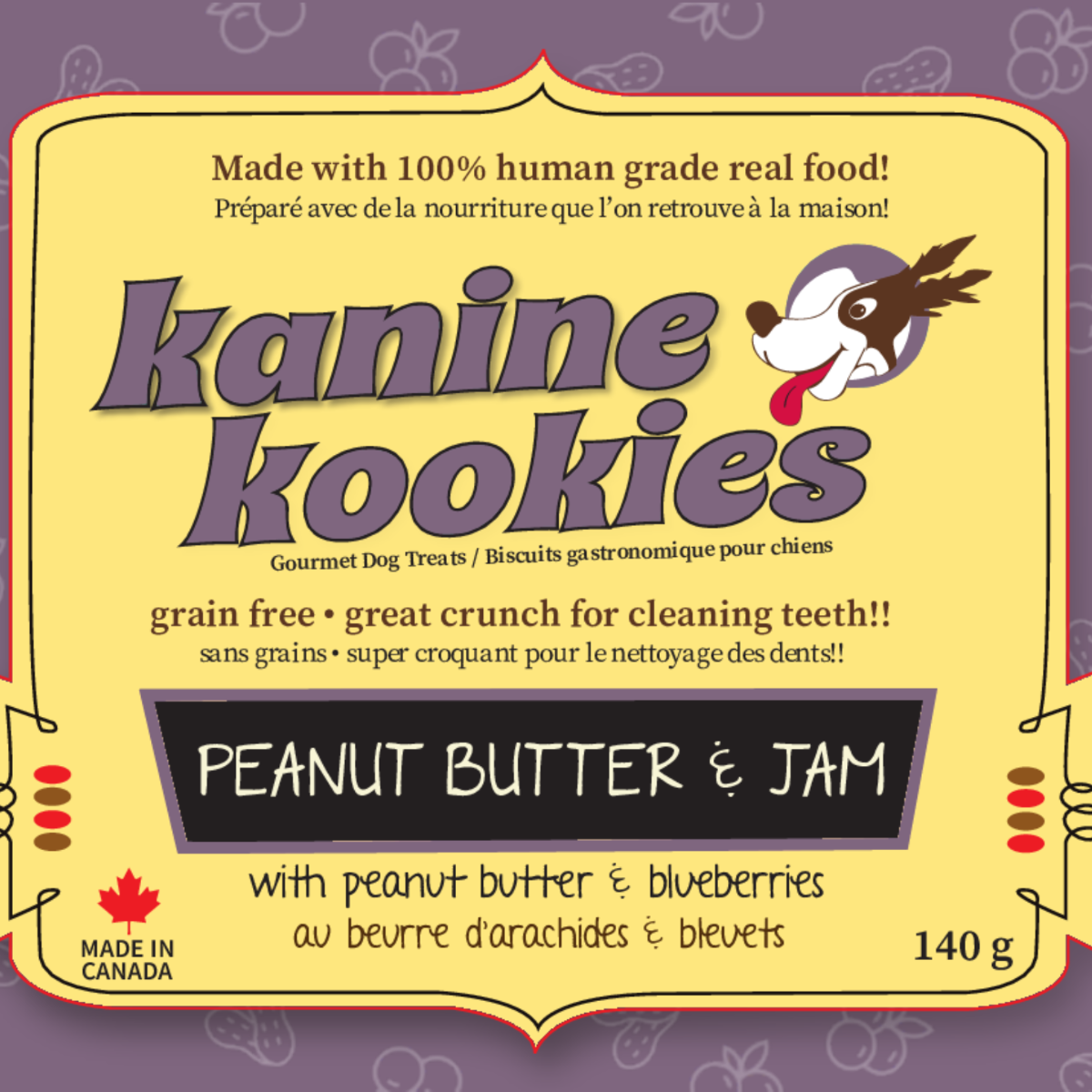 Premium peanut butter dog treats with blueberries - perfect for training