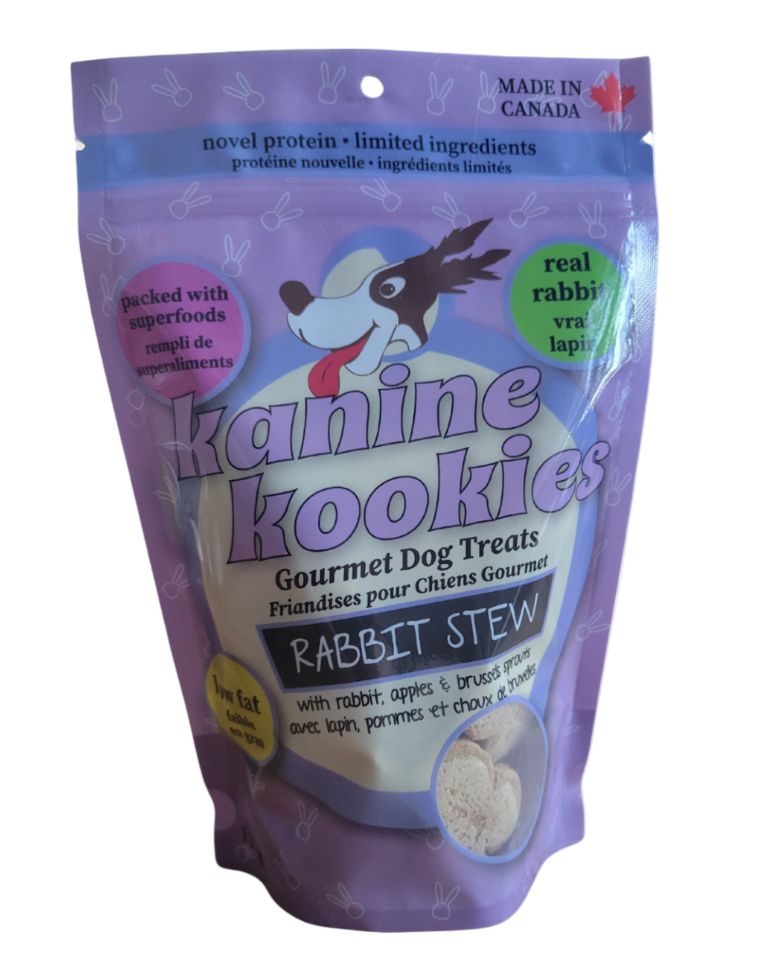 Kanine Kookies Rabbit Stew low-fat hypoallergenic rabbit apple dog treats