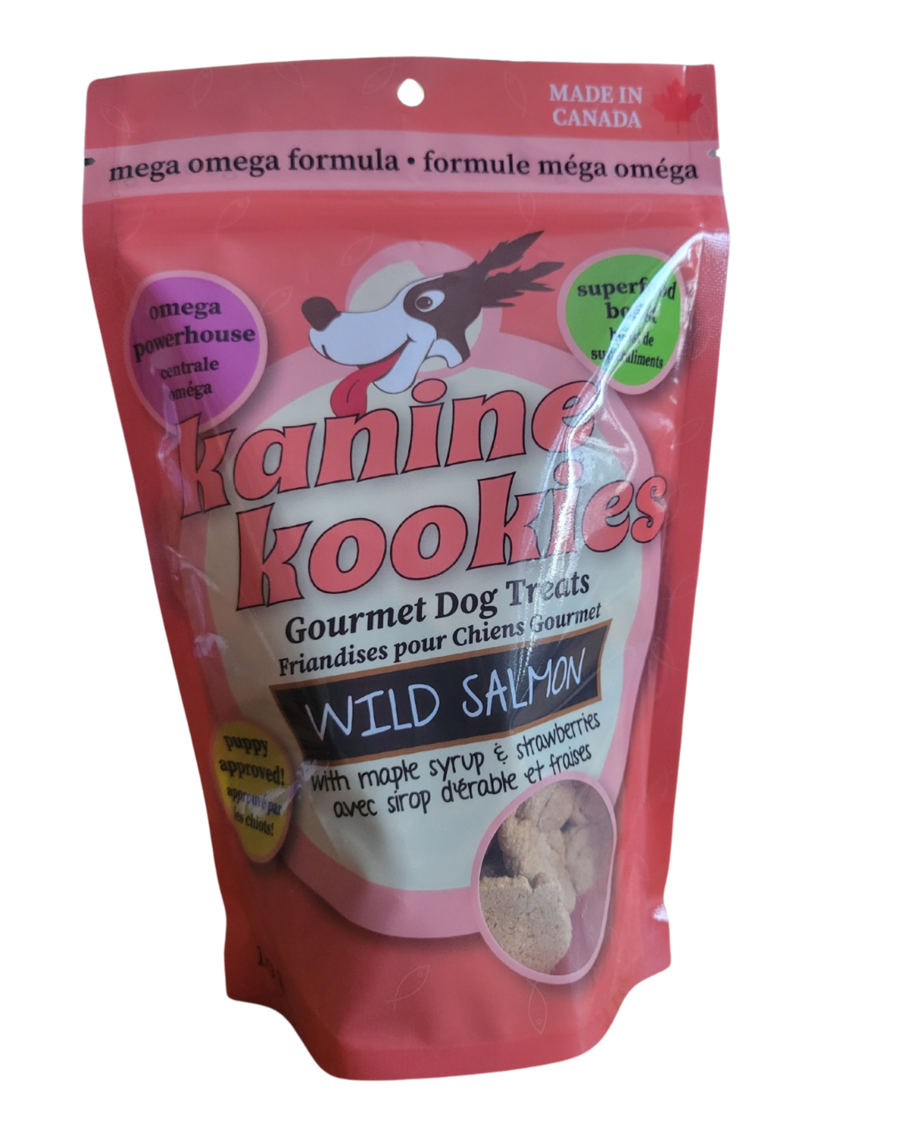 Wild salmon dog treats with omega-3 for healthy skin coat and joint health